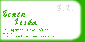 beata kiska business card